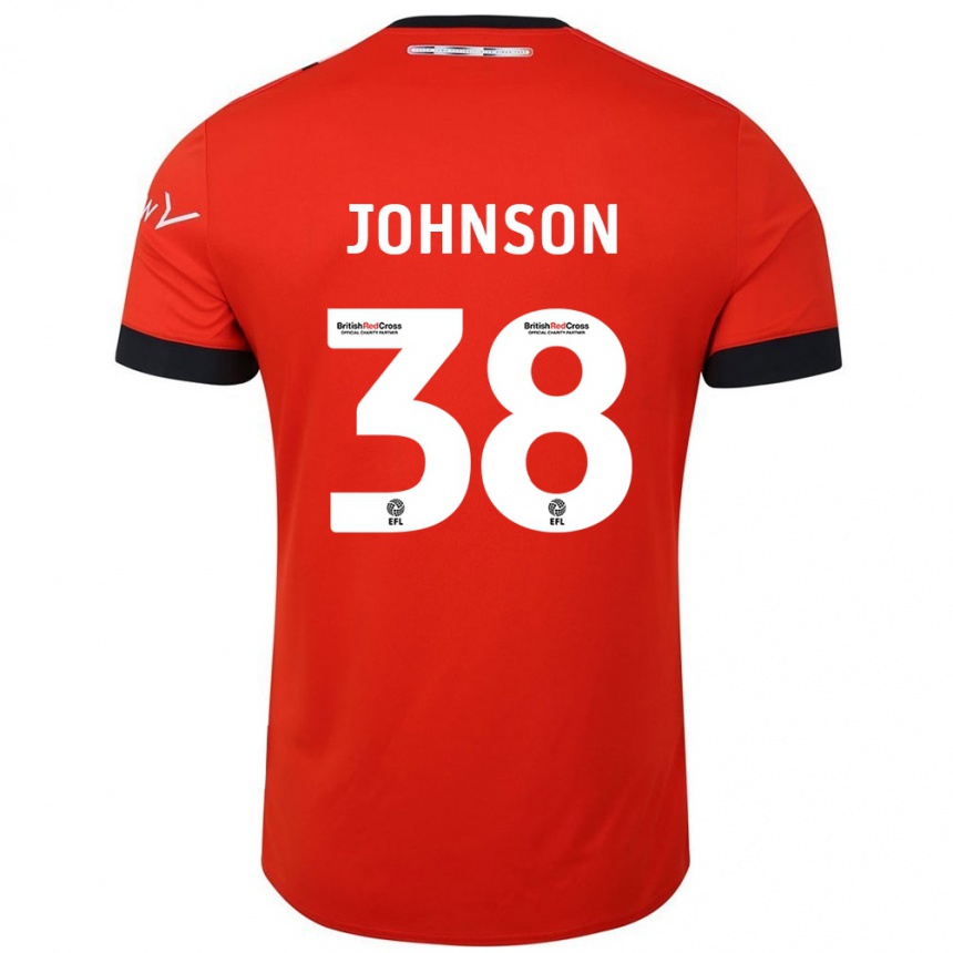 Kinder Fußball Joe Johnson #38 Orange Schwarz Heimtrikot Trikot 2024/25 T-Shirt Luxemburg