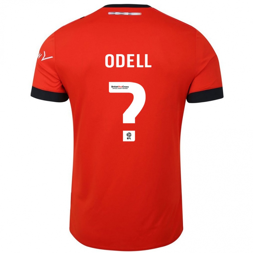 Kinder Fußball Josh Odell #0 Orange Schwarz Heimtrikot Trikot 2024/25 T-Shirt Luxemburg