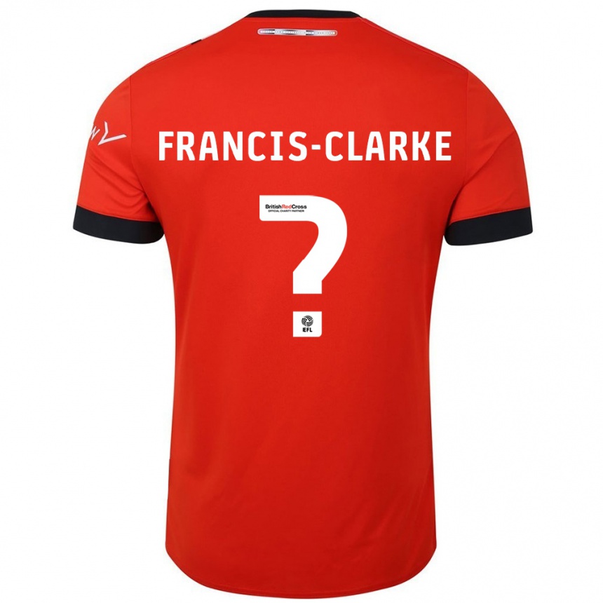 Kinder Fußball Aidan Francis-Clarke #0 Orange Schwarz Heimtrikot Trikot 2024/25 T-Shirt Luxemburg