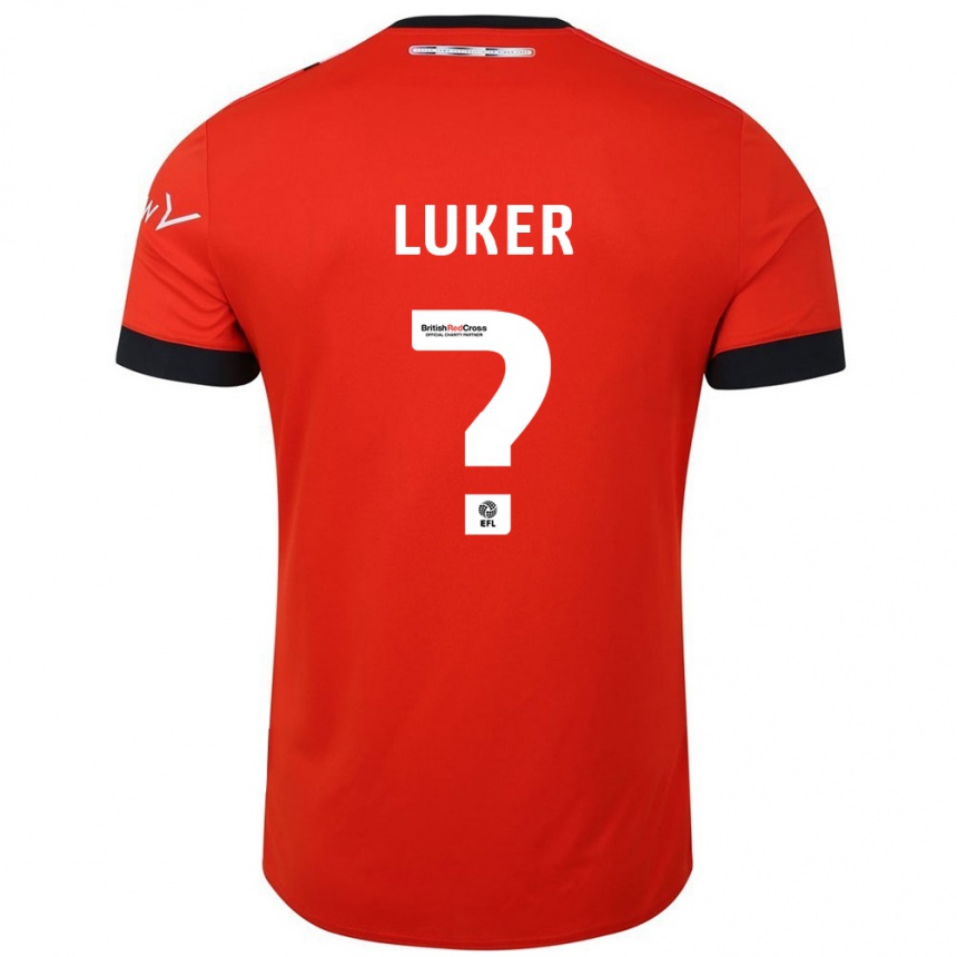 Kinder Fußball Jayden Luker #0 Orange Schwarz Heimtrikot Trikot 2024/25 T-Shirt Luxemburg