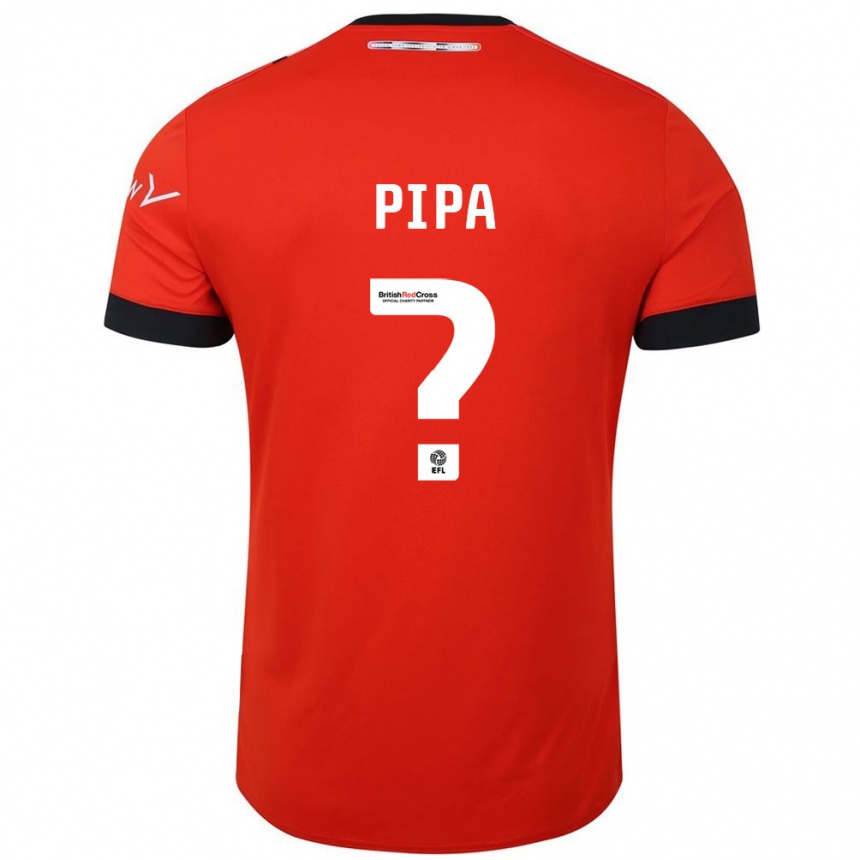 Kinder Fußball Oliver Pipa #0 Orange Schwarz Heimtrikot Trikot 2024/25 T-Shirt Luxemburg