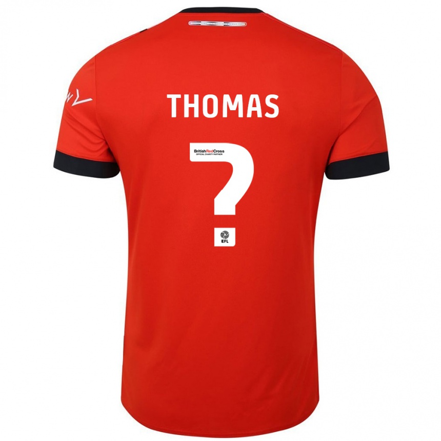 Kinder Fußball Lucas Thomas #0 Orange Schwarz Heimtrikot Trikot 2024/25 T-Shirt Luxemburg