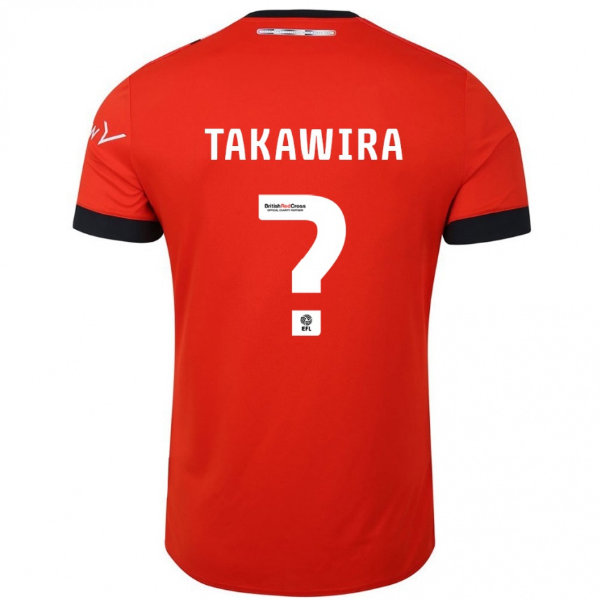 Kinder Fußball Matthew Takawira #0 Orange Schwarz Heimtrikot Trikot 2024/25 T-Shirt Luxemburg