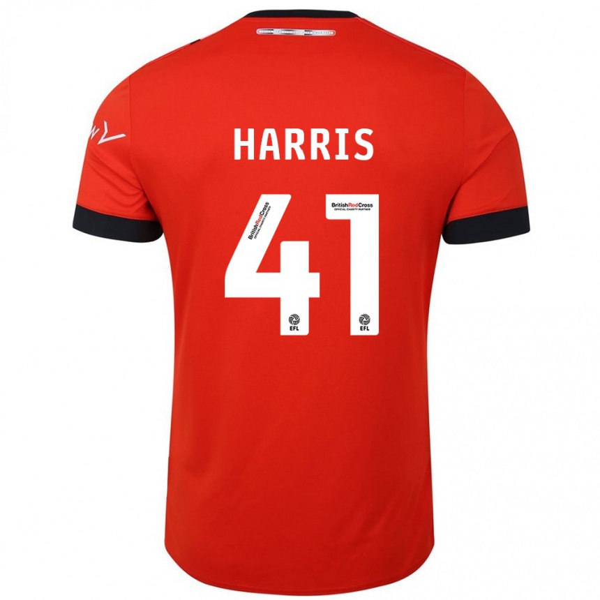 Kinder Fußball Taylan Harris #41 Orange Schwarz Heimtrikot Trikot 2024/25 T-Shirt Luxemburg