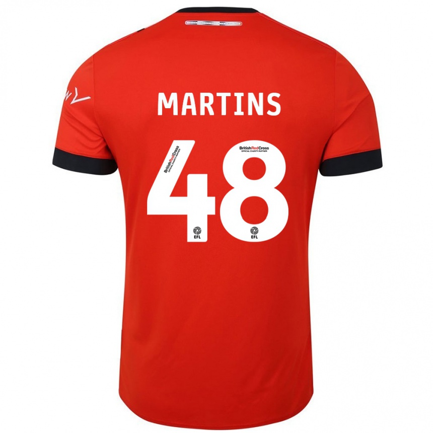 Kinder Fußball Dominic Dos Santos Martins #48 Orange Schwarz Heimtrikot Trikot 2024/25 T-Shirt Luxemburg