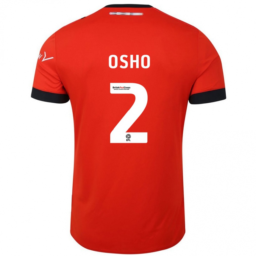 Kinder Fußball Gabriel Osho #2 Orange Schwarz Heimtrikot Trikot 2024/25 T-Shirt Luxemburg