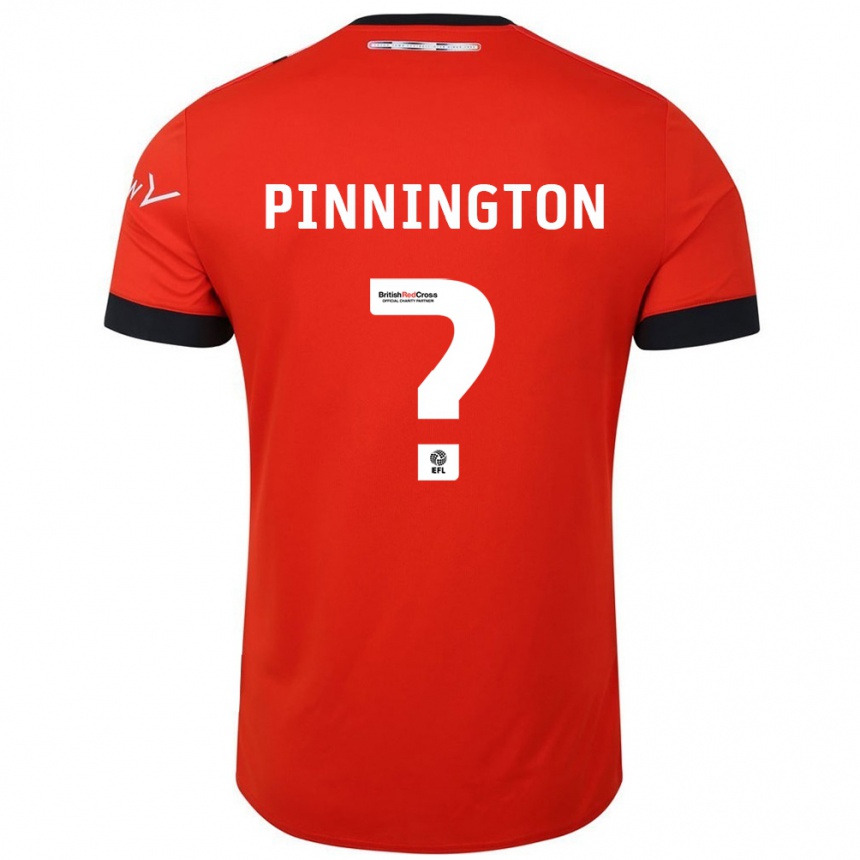 Kinder Fußball Jacob Pinnington #0 Orange Schwarz Heimtrikot Trikot 2024/25 T-Shirt Luxemburg