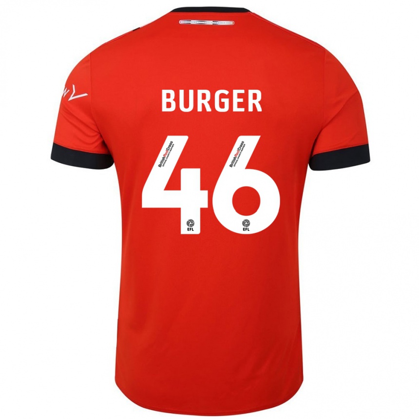 Kinder Fußball Jake Burger #46 Orange Schwarz Heimtrikot Trikot 2024/25 T-Shirt Luxemburg