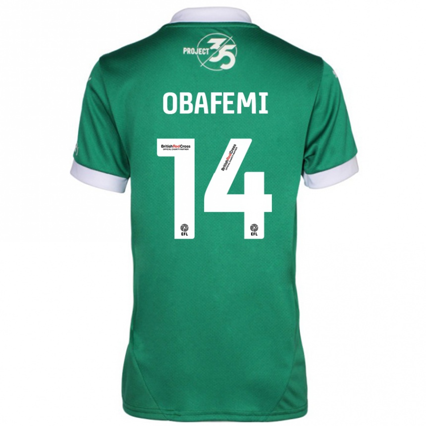 Kinder Fußball Michael Obafemi #14 Grün Weiß Heimtrikot Trikot 2024/25 T-Shirt Luxemburg