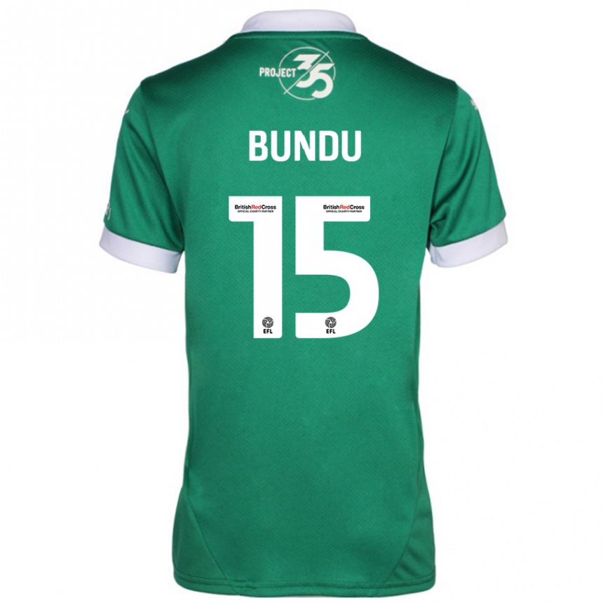 Kinder Fußball Mustapha Bundu #15 Grün Weiß Heimtrikot Trikot 2024/25 T-Shirt Luxemburg