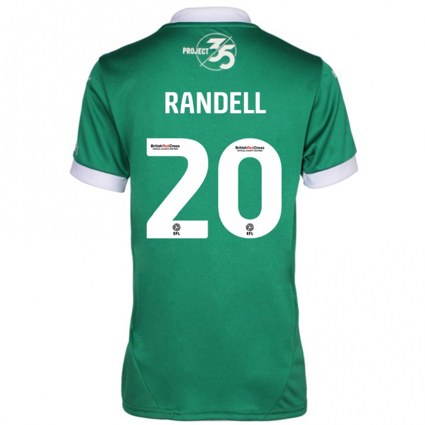 Kinder Fußball Adam Randell #20 Grün Weiß Heimtrikot Trikot 2024/25 T-Shirt Luxemburg