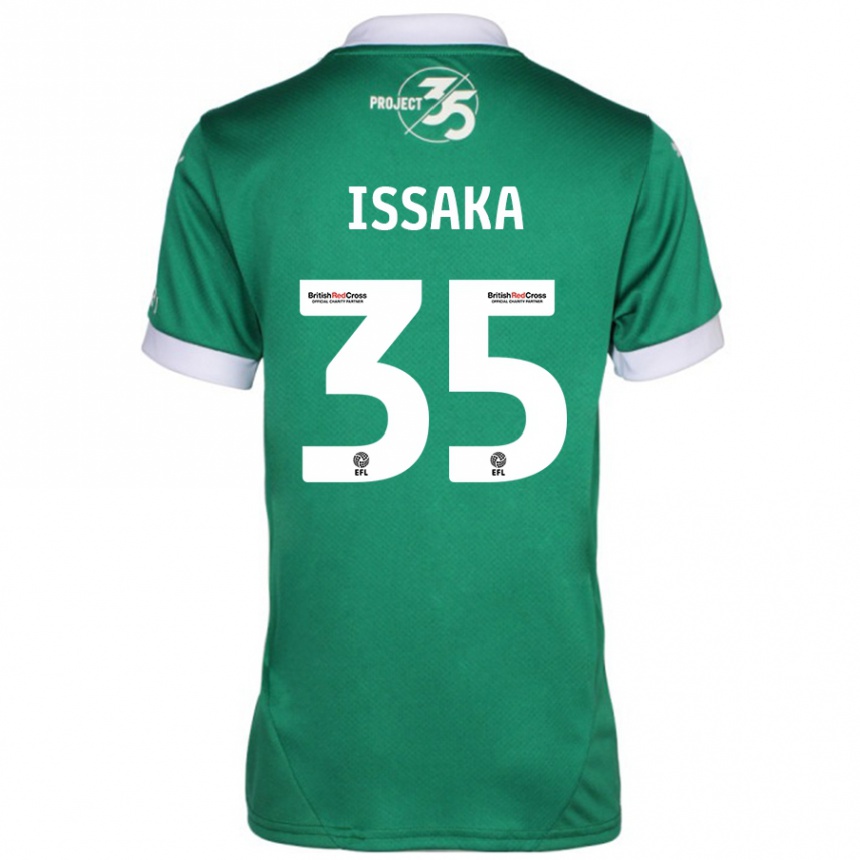 Kinder Fußball Freddie Issaka #35 Grün Weiß Heimtrikot Trikot 2024/25 T-Shirt Luxemburg