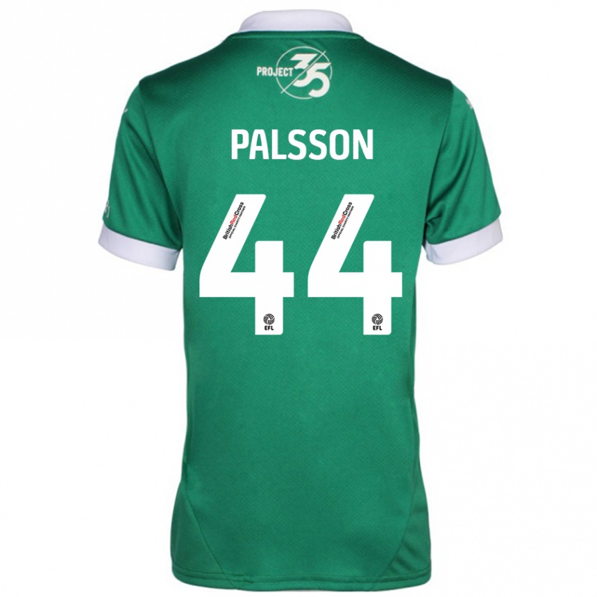 Kinder Fußball Victor Pálsson #44 Grün Weiß Heimtrikot Trikot 2024/25 T-Shirt Luxemburg