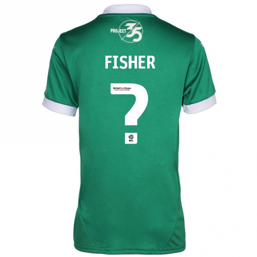 Kinder Fußball Cole Fisher #0 Grün Weiß Heimtrikot Trikot 2024/25 T-Shirt Luxemburg