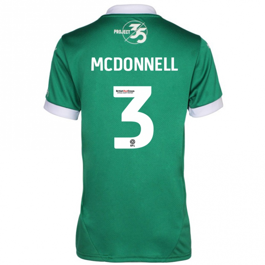 Kinder Fußball Rosie Mcdonnell #3 Grün Weiß Heimtrikot Trikot 2024/25 T-Shirt Luxemburg