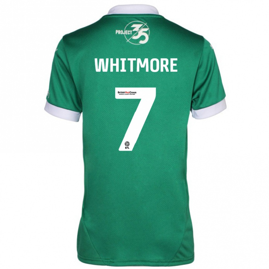 Kinder Fußball Charlotte Whitmore #7 Grün Weiß Heimtrikot Trikot 2024/25 T-Shirt Luxemburg