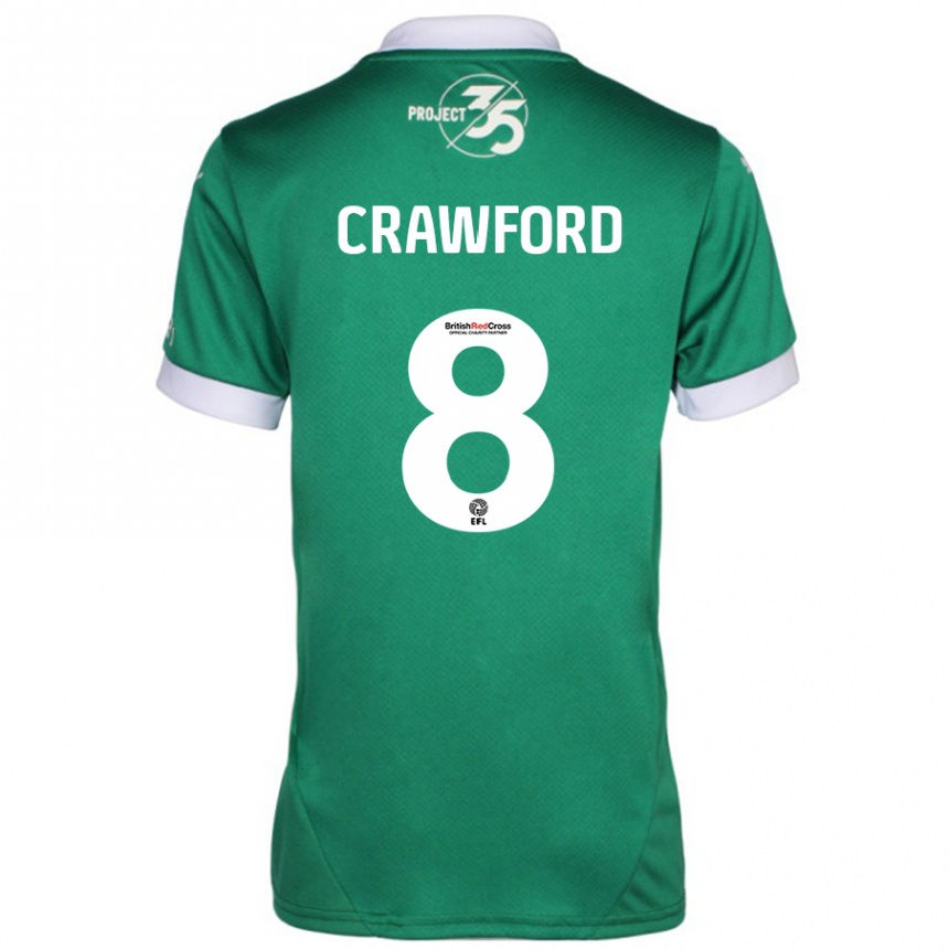 Kinder Fußball Imy Crawford #8 Grün Weiß Heimtrikot Trikot 2024/25 T-Shirt Luxemburg