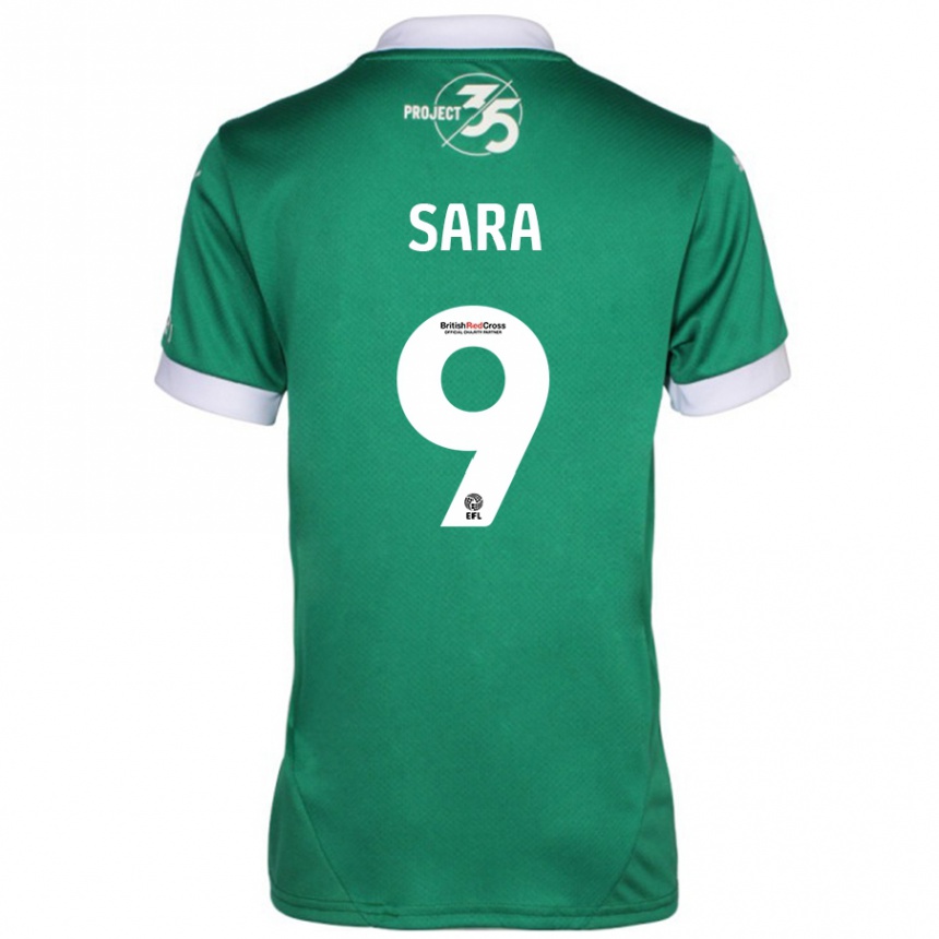 Kinder Fußball Ellie Sara #9 Grün Weiß Heimtrikot Trikot 2024/25 T-Shirt Luxemburg