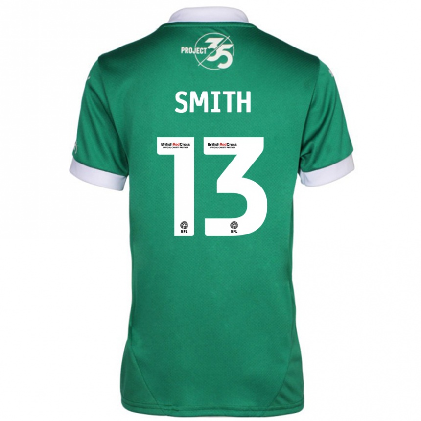 Kinder Fußball Grace Smith #13 Grün Weiß Heimtrikot Trikot 2024/25 T-Shirt Luxemburg