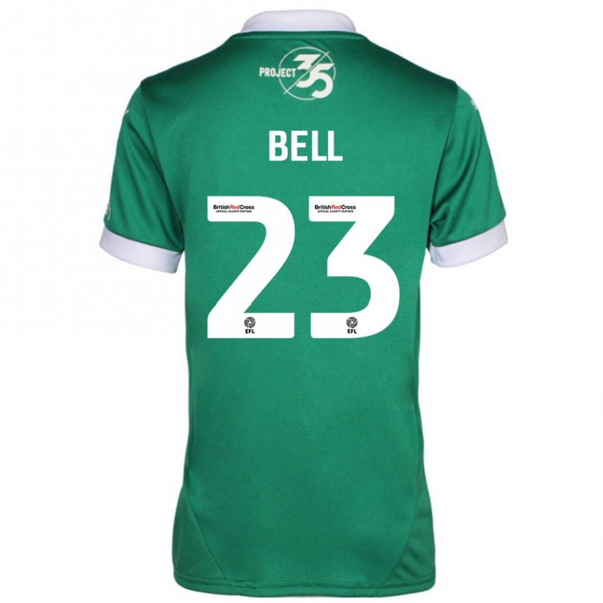 Kinder Fußball Katelyn Bell #23 Grün Weiß Heimtrikot Trikot 2024/25 T-Shirt Luxemburg