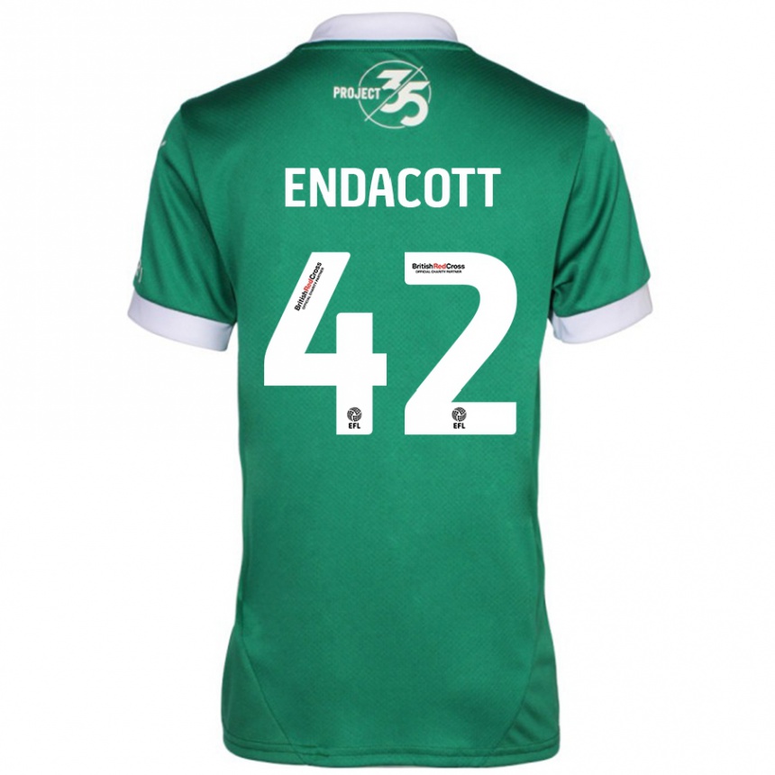 Kinder Fußball Jack Endacott #42 Grün Weiß Heimtrikot Trikot 2024/25 T-Shirt Luxemburg