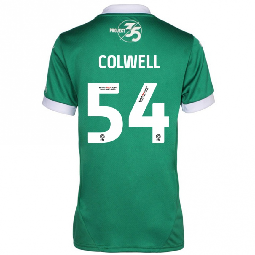 Kinder Fußball Lewis Colwell #54 Grün Weiß Heimtrikot Trikot 2024/25 T-Shirt Luxemburg