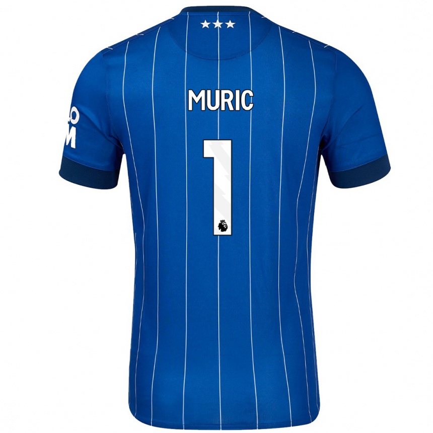 Kinder Fußball Arijanet Muric #1 Marineblau Heimtrikot Trikot 2024/25 T-Shirt Luxemburg