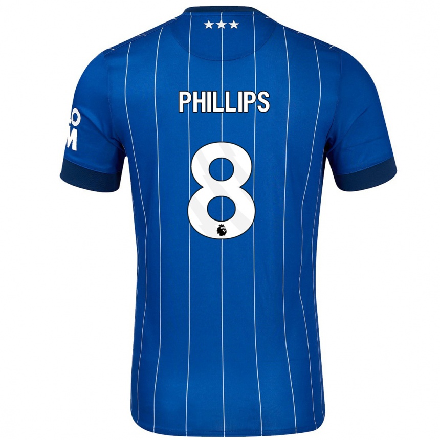 Kinder Fußball Kalvin Phillips #8 Marineblau Heimtrikot Trikot 2024/25 T-Shirt Luxemburg