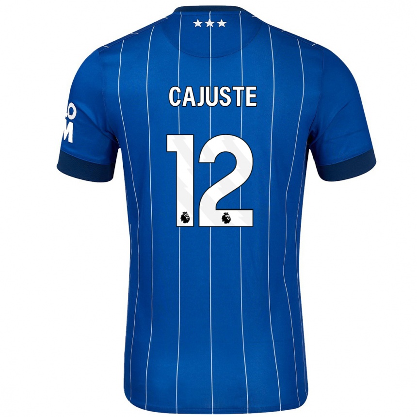 Kinder Fußball Jens Cajuste #12 Marineblau Heimtrikot Trikot 2024/25 T-Shirt Luxemburg