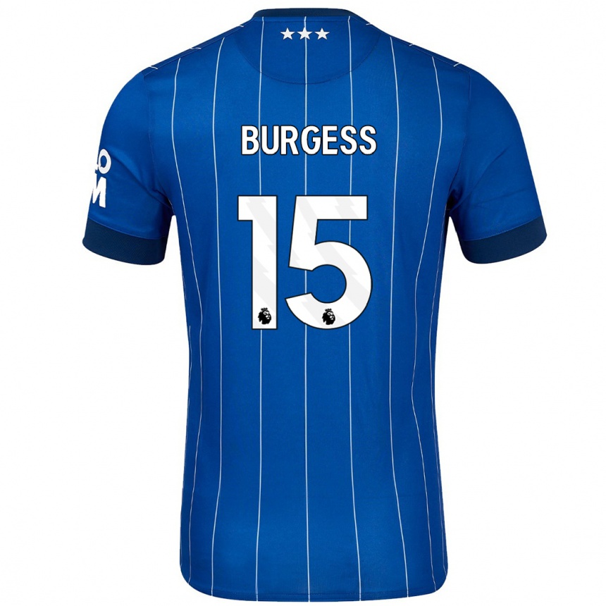 Kinder Fußball Cameron Burgess #15 Marineblau Heimtrikot Trikot 2024/25 T-Shirt Luxemburg