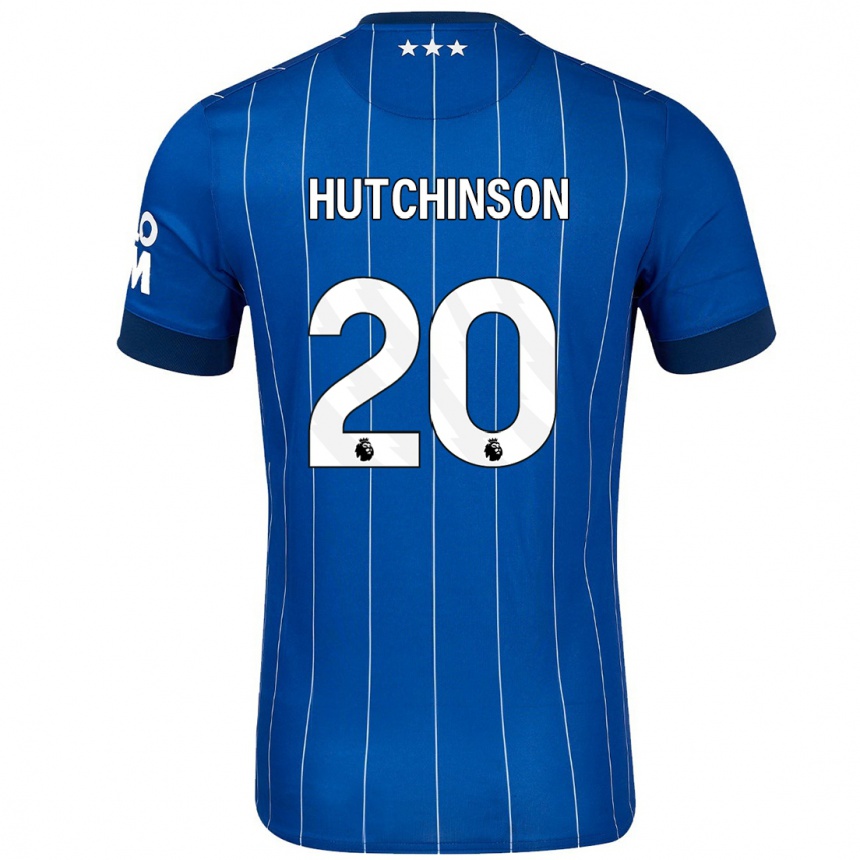 Kinder Fußball Omari Hutchinson #20 Marineblau Heimtrikot Trikot 2024/25 T-Shirt Luxemburg