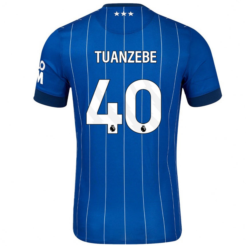 Kinder Fußball Axel Tuanzebe #40 Marineblau Heimtrikot Trikot 2024/25 T-Shirt Luxemburg