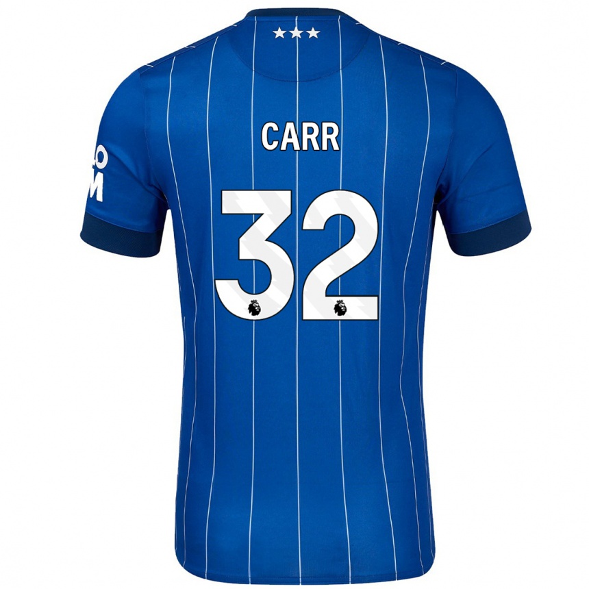 Kinder Fußball Ryan Carr #32 Marineblau Heimtrikot Trikot 2024/25 T-Shirt Luxemburg