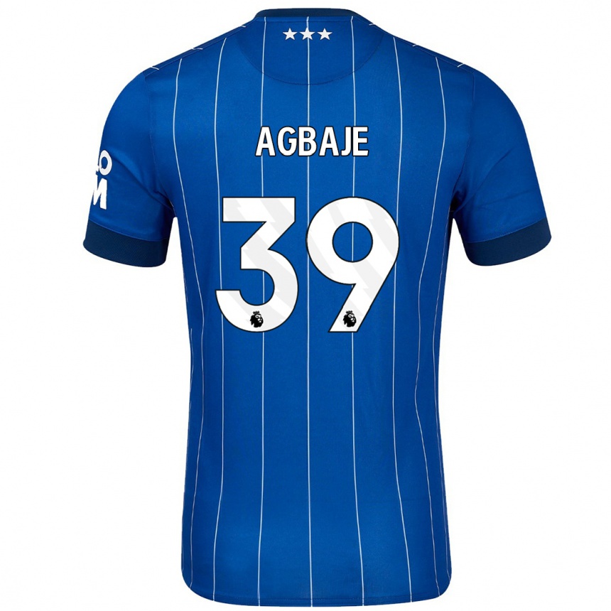 Kinder Fußball Edwin Agbaje #39 Marineblau Heimtrikot Trikot 2024/25 T-Shirt Luxemburg