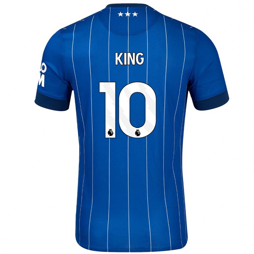 Kinder Fußball Eloise King #10 Marineblau Heimtrikot Trikot 2024/25 T-Shirt Luxemburg