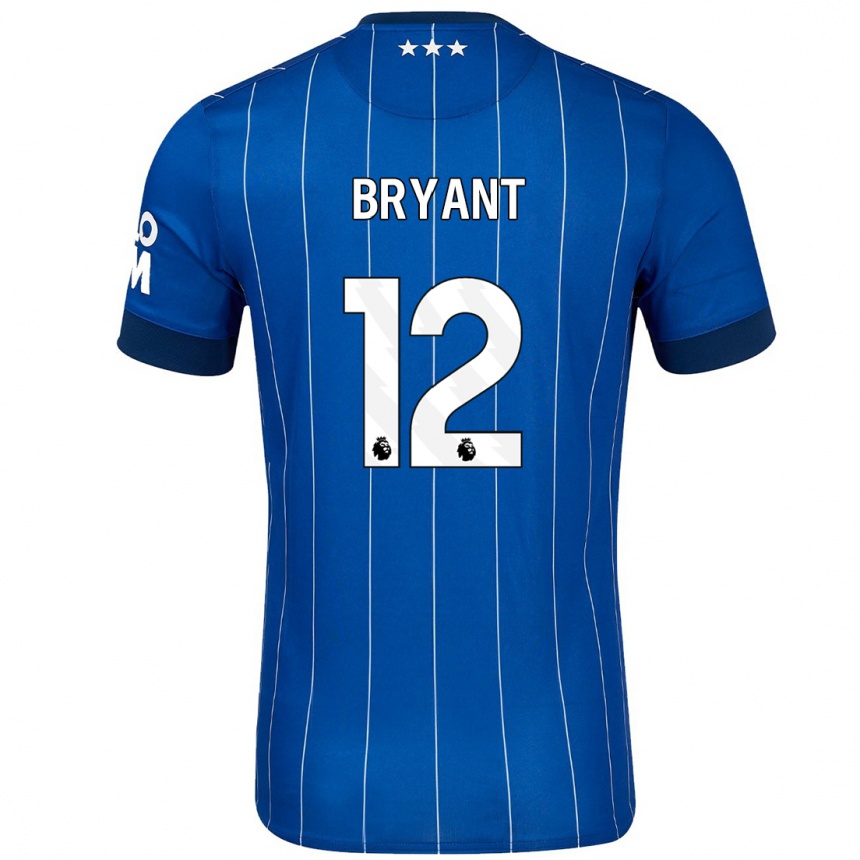 Kinder Fußball Issy Bryant #12 Marineblau Heimtrikot Trikot 2024/25 T-Shirt Luxemburg