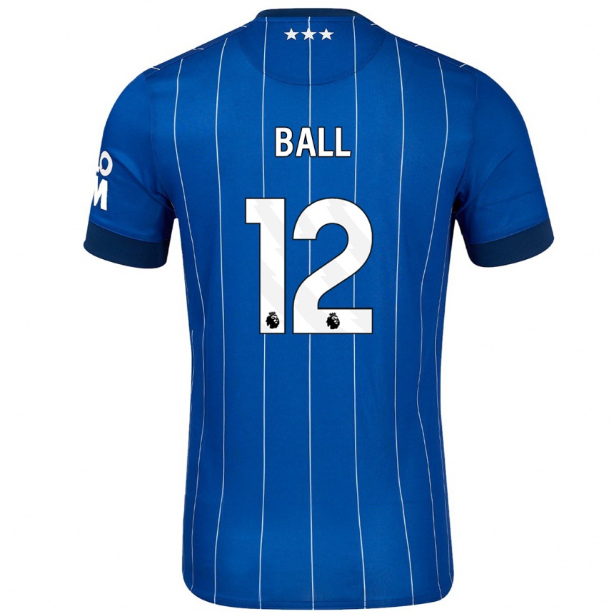 Kinder Fußball Dominic Ball #12 Marineblau Heimtrikot Trikot 2024/25 T-Shirt Luxemburg