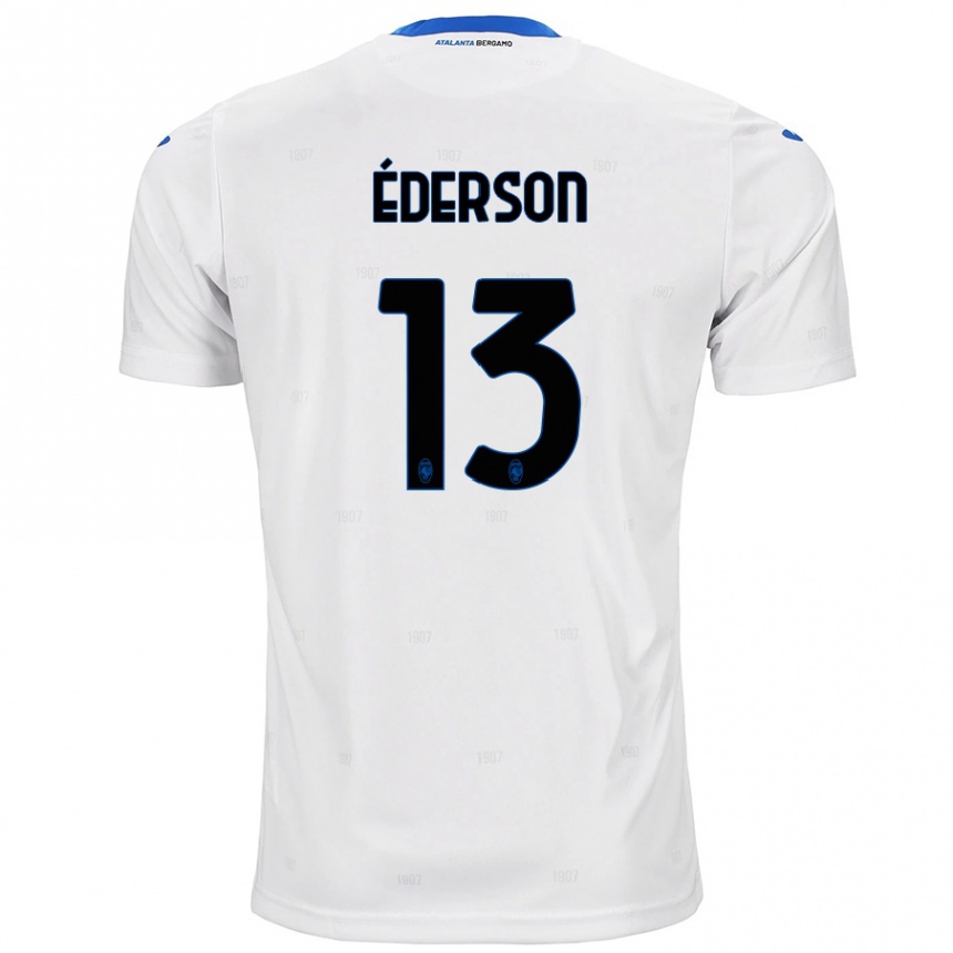 Kinder Fußball Éderson #13 Weiß Auswärtstrikot Trikot 2024/25 T-Shirt Luxemburg