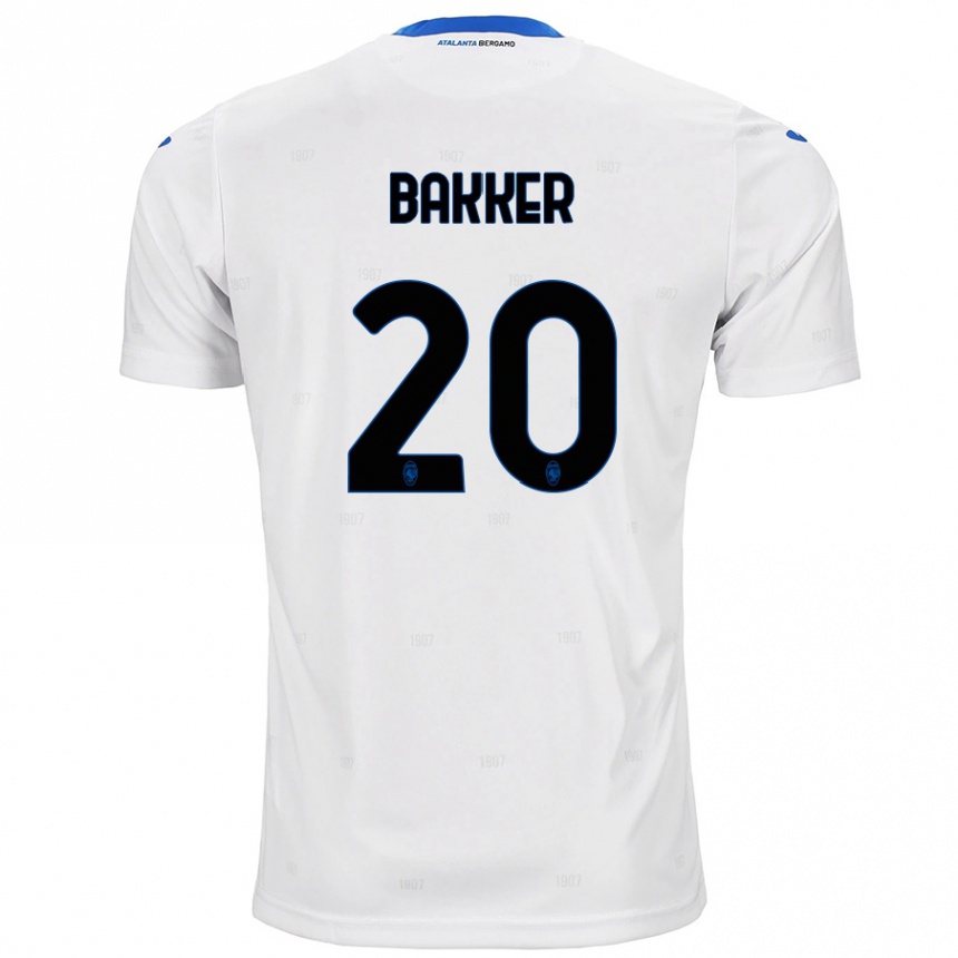 Kinder Fußball Mitchel Bakker #20 Weiß Auswärtstrikot Trikot 2024/25 T-Shirt Luxemburg