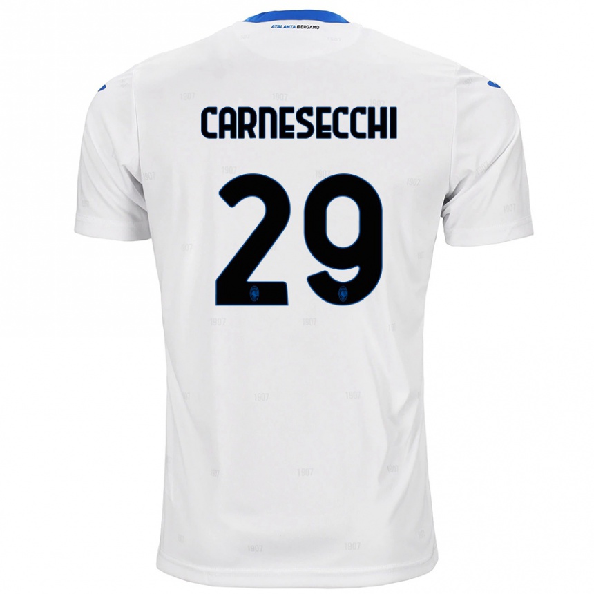 Kinder Fußball Marco Carnesecchi #29 Weiß Auswärtstrikot Trikot 2024/25 T-Shirt Luxemburg