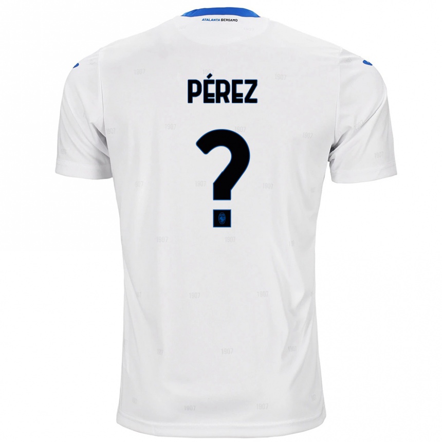 Kinder Fußball David Pérez #0 Weiß Auswärtstrikot Trikot 2024/25 T-Shirt Luxemburg