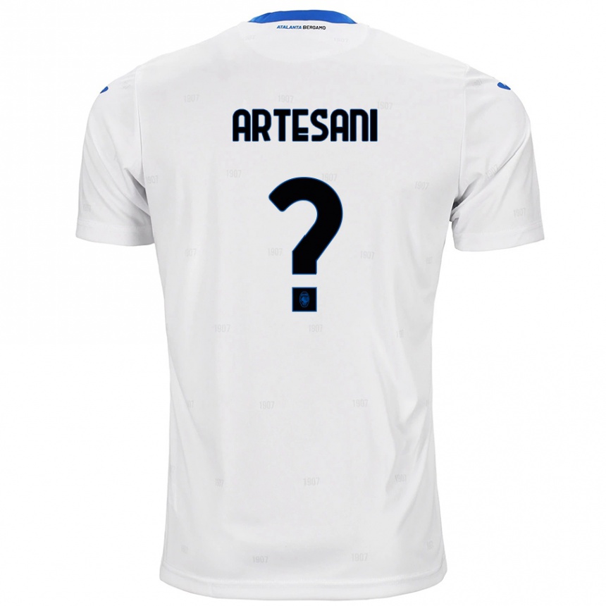 Kinder Fußball Nicolò Artesani #0 Weiß Auswärtstrikot Trikot 2024/25 T-Shirt Luxemburg