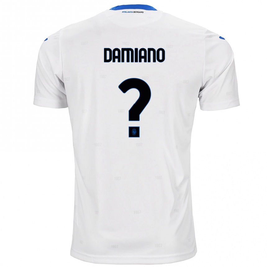 Kinder Fußball Vincenzo Damiano #0 Weiß Auswärtstrikot Trikot 2024/25 T-Shirt Luxemburg