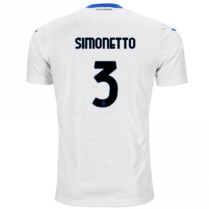 Kinder Fußball Federico Simonetto #3 Weiß Auswärtstrikot Trikot 2024/25 T-Shirt Luxemburg