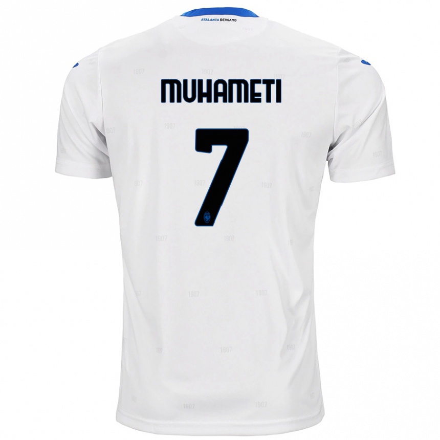 Kinder Fußball Endri Muhameti #7 Weiß Auswärtstrikot Trikot 2024/25 T-Shirt Luxemburg