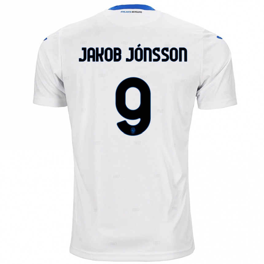 Kinder Fußball Birkir Jakob Jónsson #9 Weiß Auswärtstrikot Trikot 2024/25 T-Shirt Luxemburg