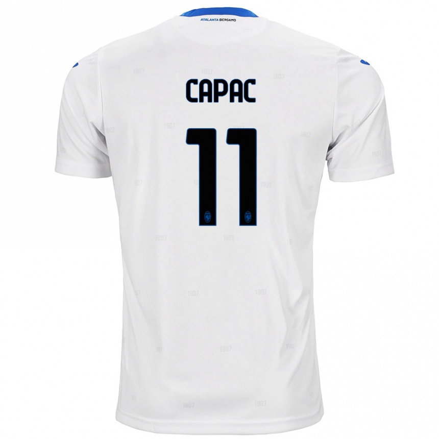 Kinder Fußball Alexandru Capac #11 Weiß Auswärtstrikot Trikot 2024/25 T-Shirt Luxemburg