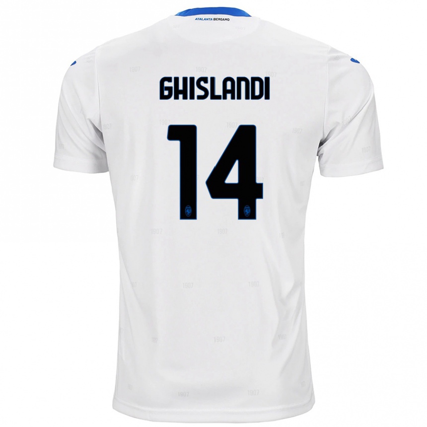 Kinder Fußball Davide Ghislandi #14 Weiß Auswärtstrikot Trikot 2024/25 T-Shirt Luxemburg