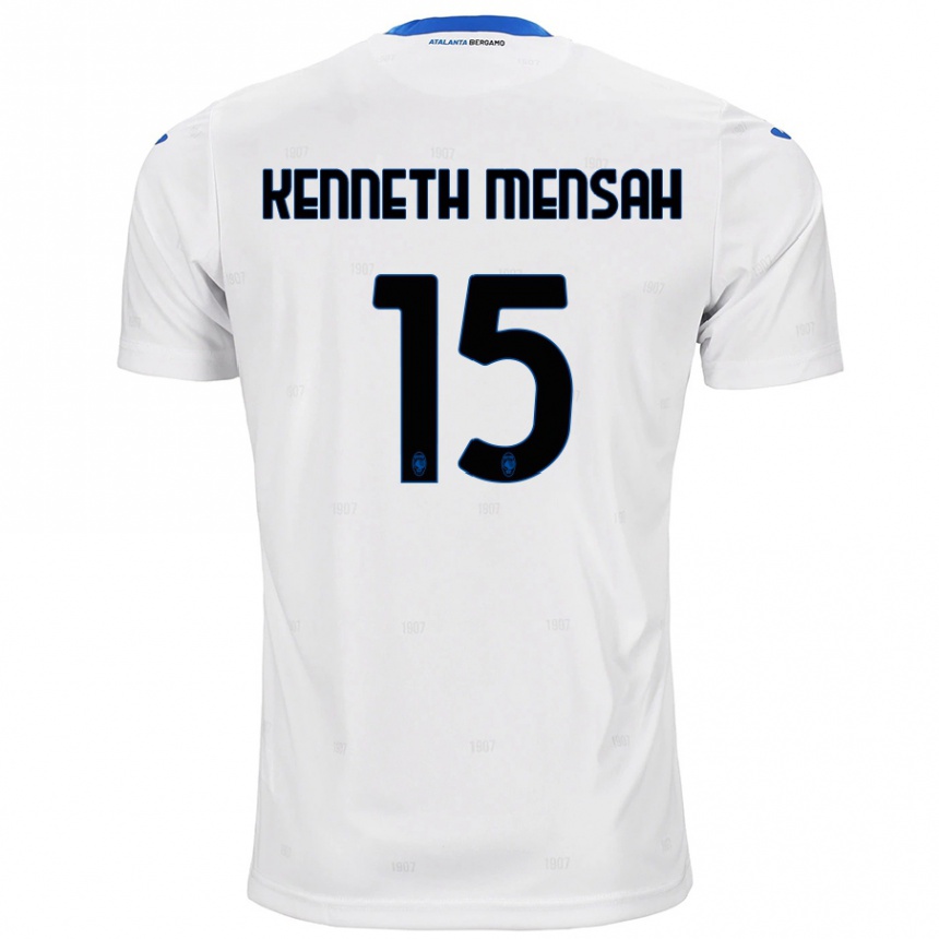 Kinder Fußball Anthony Kenneth Mensah #15 Weiß Auswärtstrikot Trikot 2024/25 T-Shirt Luxemburg