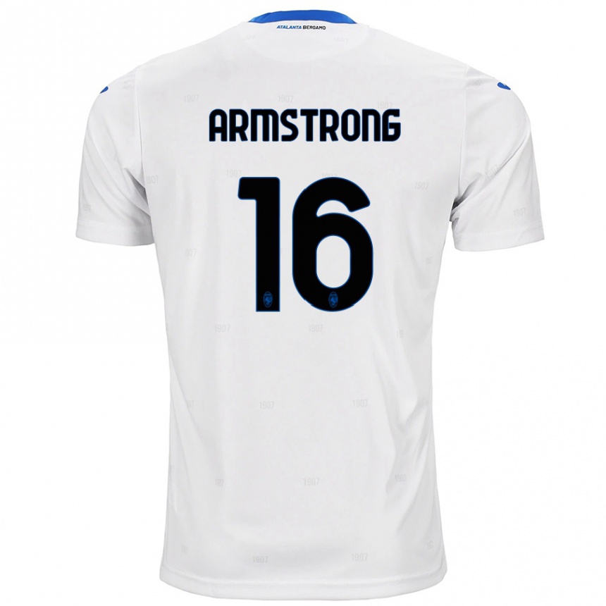 Kinder Fußball Daniel Armstrong #16 Weiß Auswärtstrikot Trikot 2024/25 T-Shirt Luxemburg